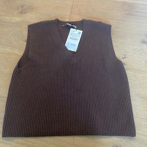 Brown cardigan vest